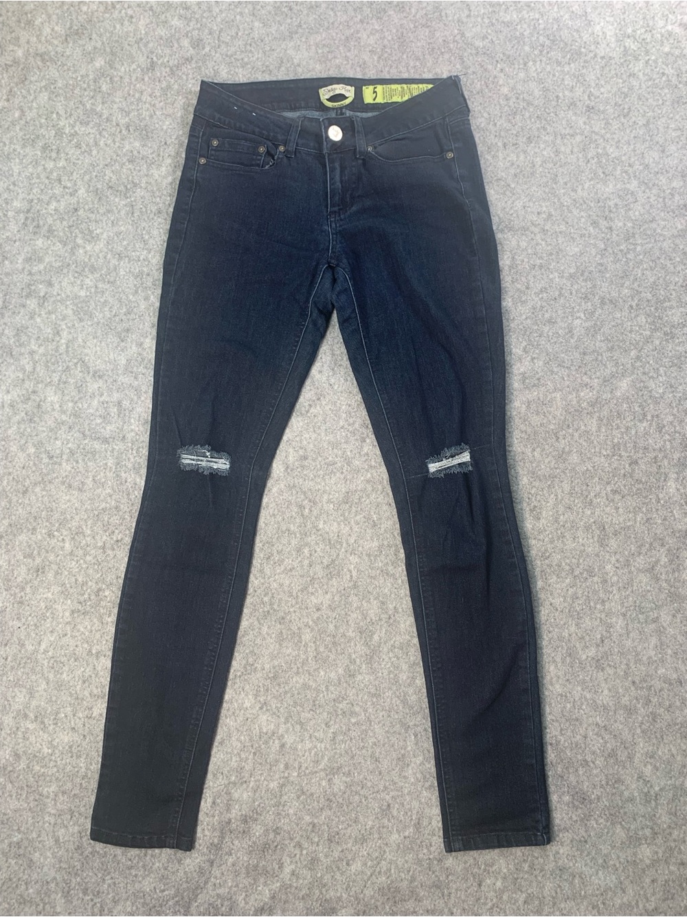 Indigo Rein Black Skinny Jeans with Knee Slits